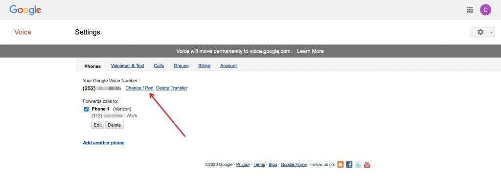 Google Voice号码变更设置
