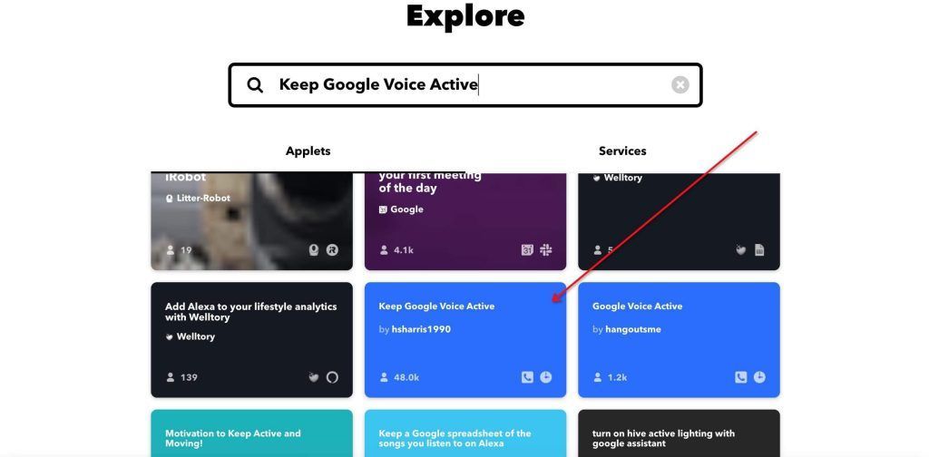 IFTTT Keep Google Voice Active 服务